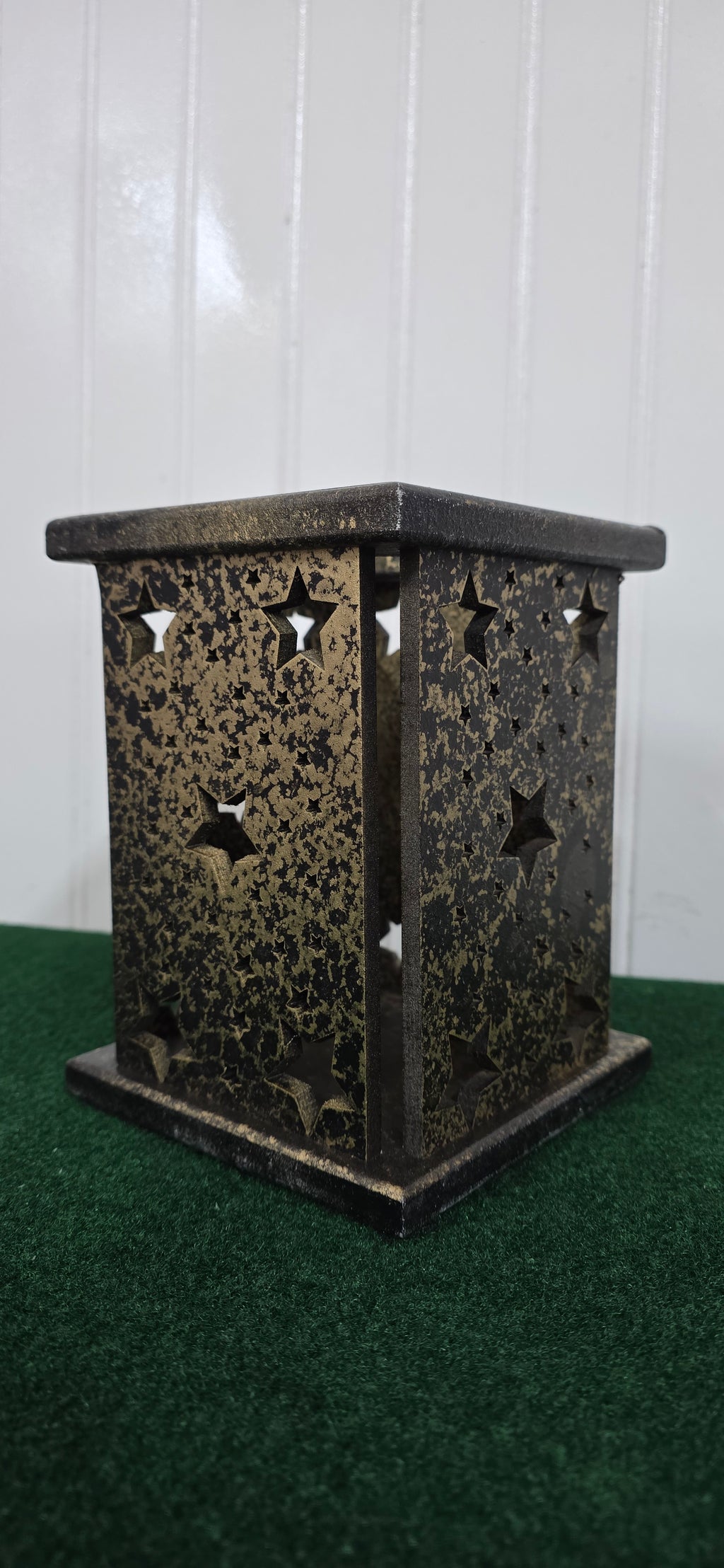 3 inch glass candle holder black and gold finish