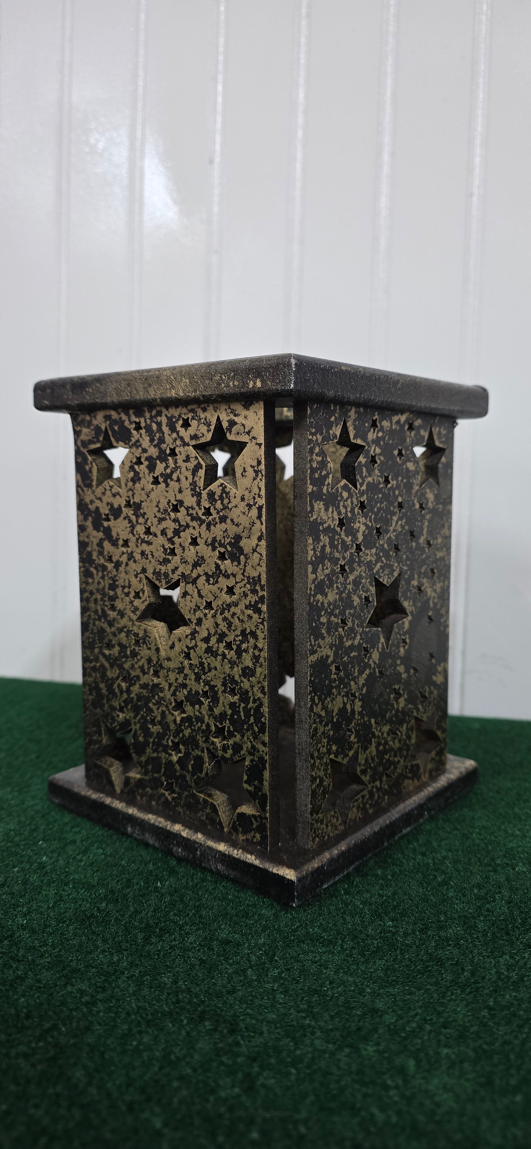 3 inch glass candle holder black and gold finish