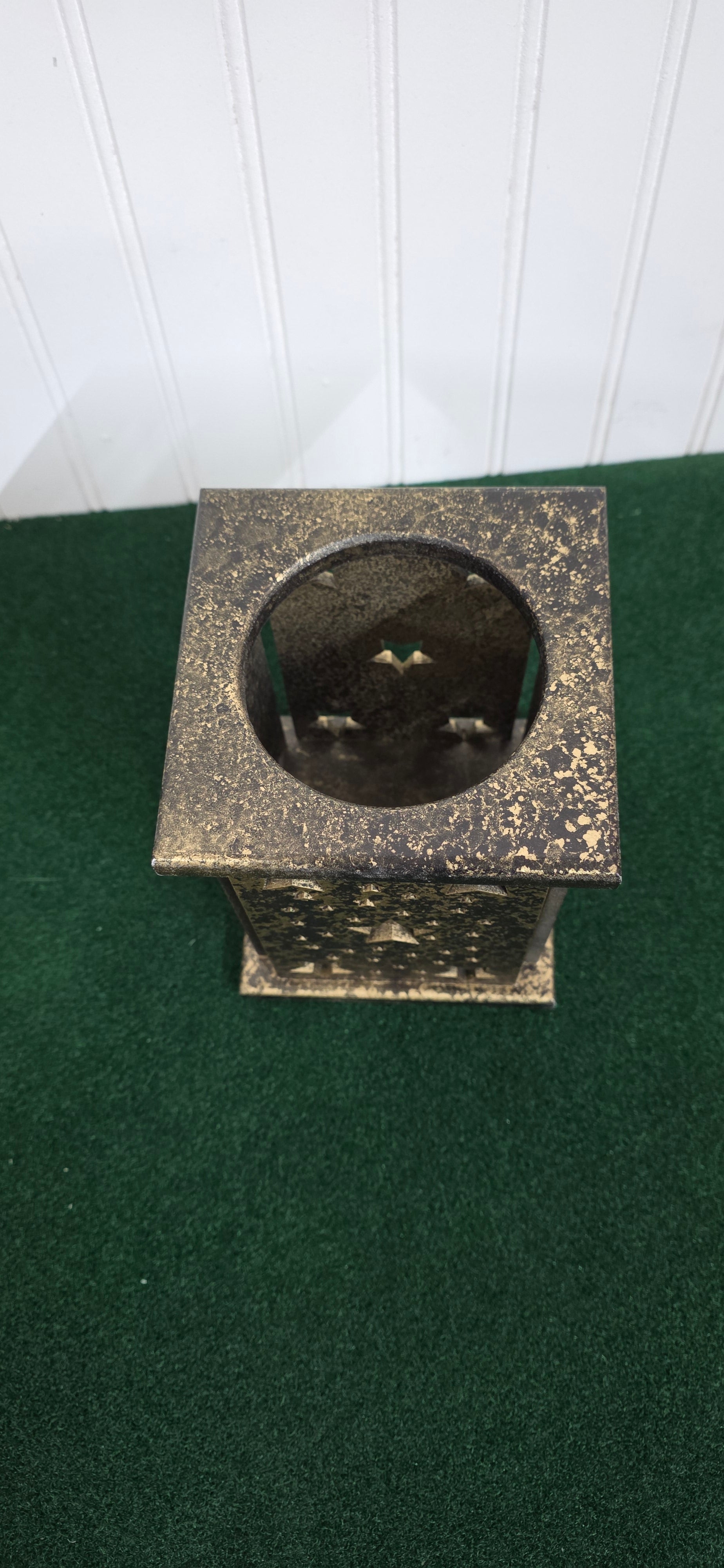3 inch glass candle holder black and gold finish