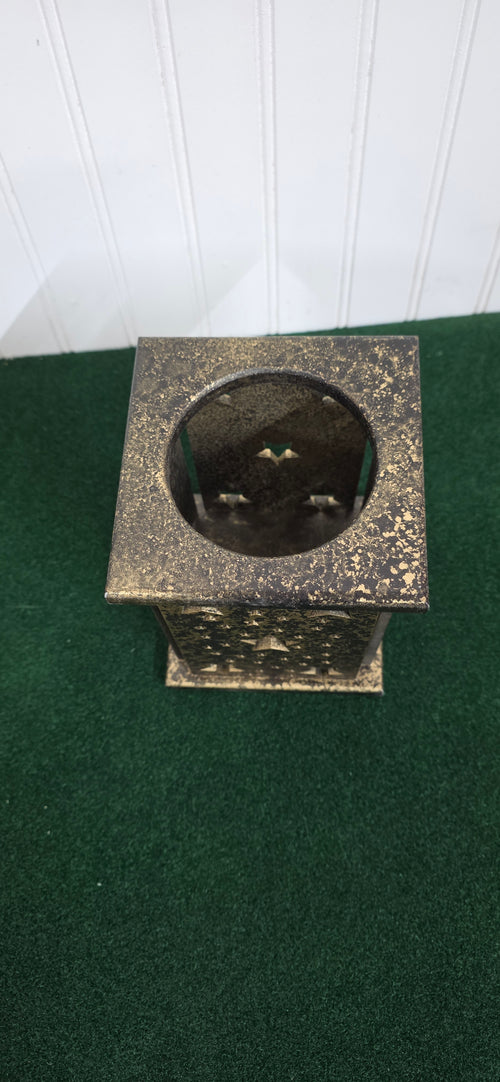 3 inch glass candle holder black and gold finish